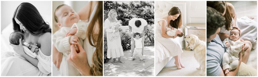 photos with newborn and families holding baby in Orange County
